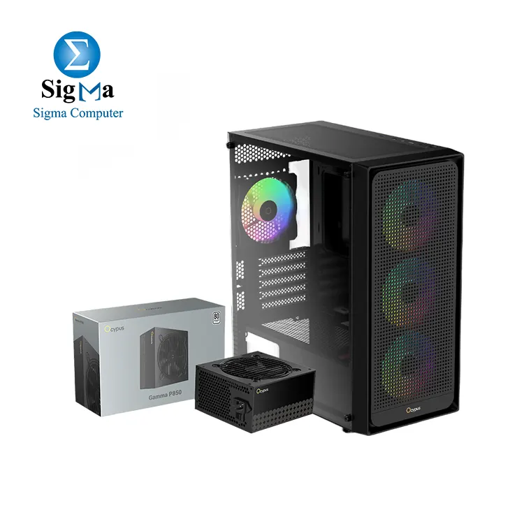 Ocypus Gamma C50 Black – PSU P650 ( 80+ white ) – 4 Fans ARGB - Main view