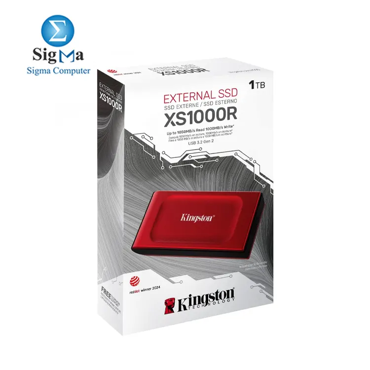 Kingston XS1000 External SSD 1TB Red USB 3.2 Gen 2 Type-A - Main view