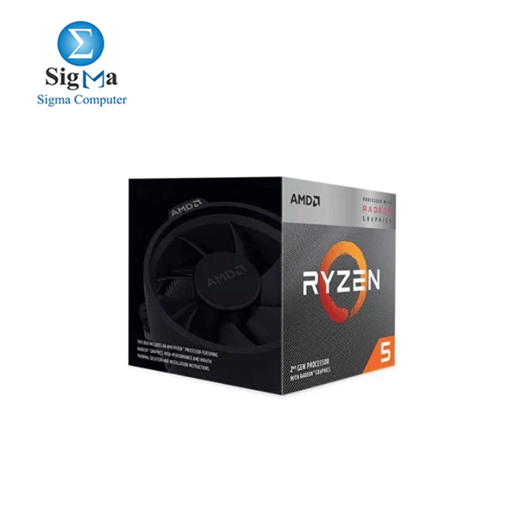 CPU-AMD-RYZEN 5-3400G 4 Core/8 Threads 3.7 GHz (4.2 GHz Turbo) Socket AM4 Processor + Radeon RX Vega 11 Graphics