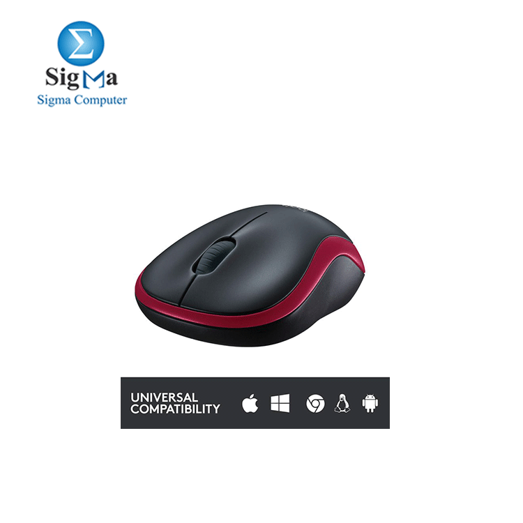 Logitech M185 Wireless Mouse - Red - 910-002240
