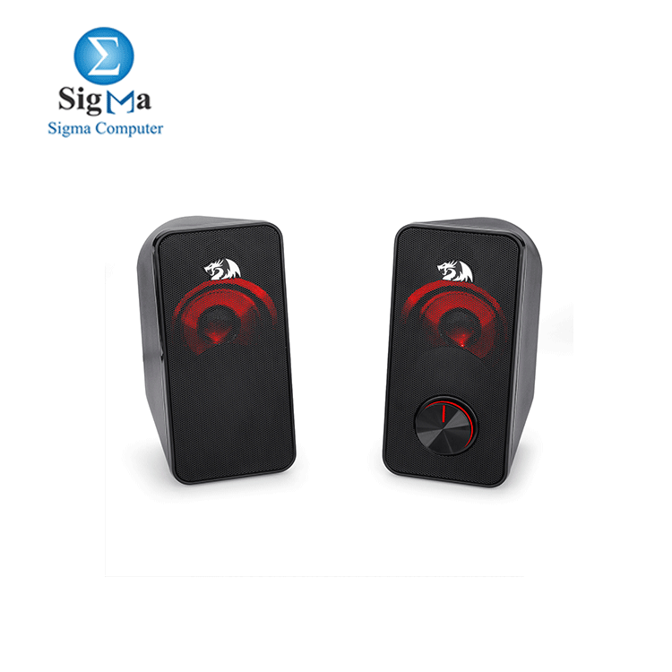 Redragon GS500 Stereo Gaming Speakers for PC with Red LED Backlight and Volume Control