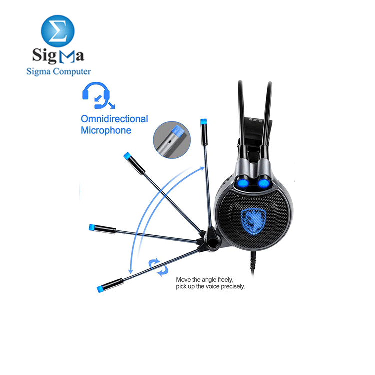 SADES Headset for PC SADES R1 7.1 Virtual Surround Sound Stereo   Black   Blue