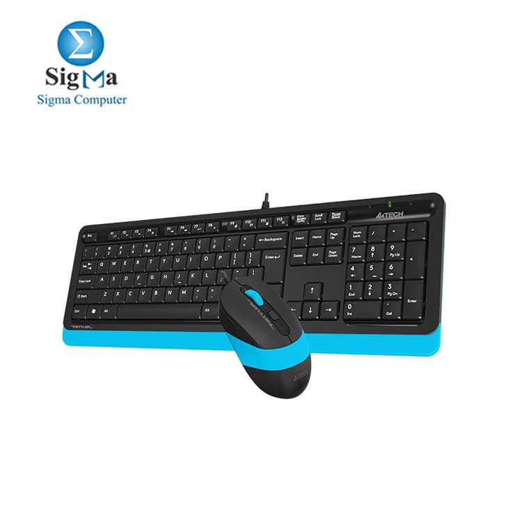 A4TECH  Wired Mouse and Keyboard  F1010-BLUE