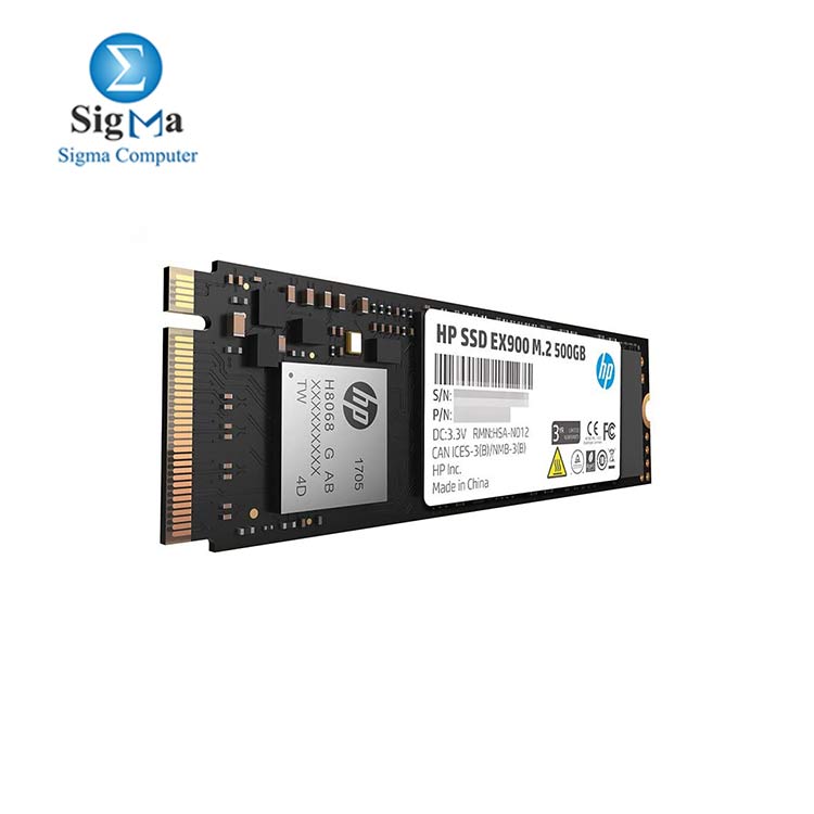 HP EX900 M.2 500GB PCIe 3.0 X4 Nvme 3D TLC NAND Internal Solid State Drive (SSD)