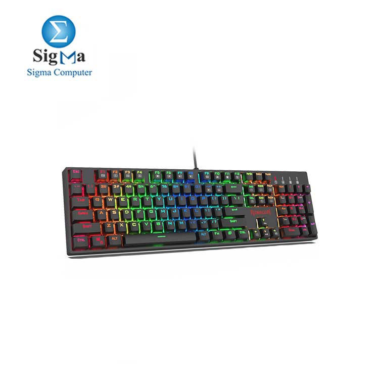 REDRAGON K582 SURARA RGB LED BACKLIT MECHANICAL GAMING KEYBOARD WITH104 KEYS-LINEAR AND QUIET-RED SWITCHES