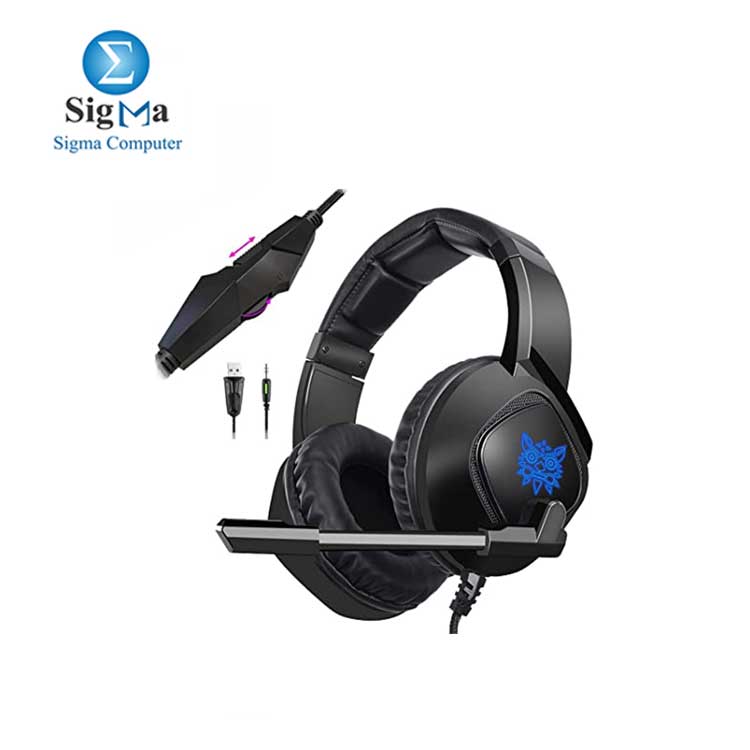 ONIKUMA k19 Stereo Gaming Headset , Noise Canceling Over-Ear Headphones with Glaring LED Lights