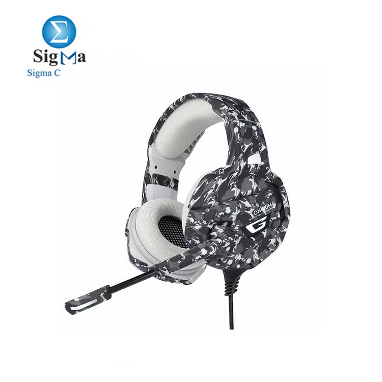 ONIKUMA K5 CAMOUFLAGE Gaming Headset with Mic, Noise Canceling & Blue LED Light For Mobile PC PS4 Mac, Xbox One