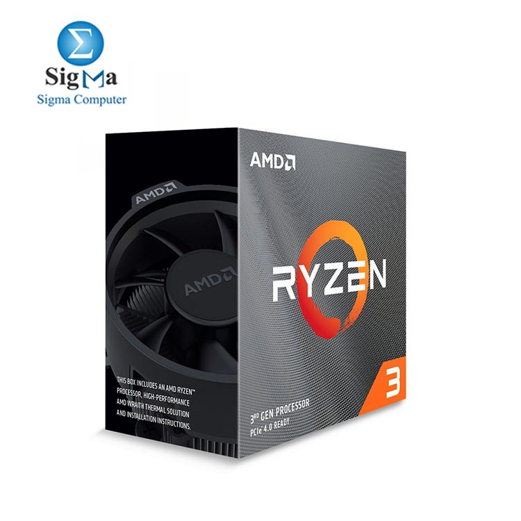 CPU-AMD-RYZEN 3 3100 Desktop Processor AMD Wraith Stealth cooler 4 cores and 8 processing threads