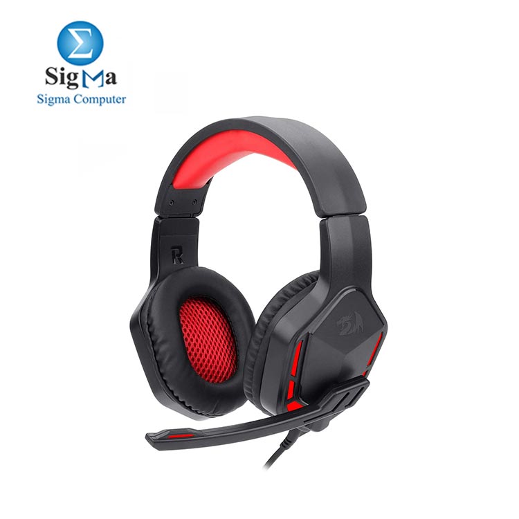 Redragon H220 THEMIS Wired Gaming Headset  Stereo Surround-Sound  Noise Cancelling with Mic Red LED Light