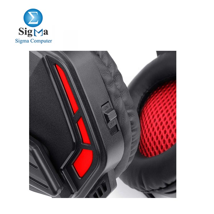 Redragon H220 THEMIS Wired Gaming Headset, Stereo Surround-Sound, Noise Cancelling with Mic Red LED Light