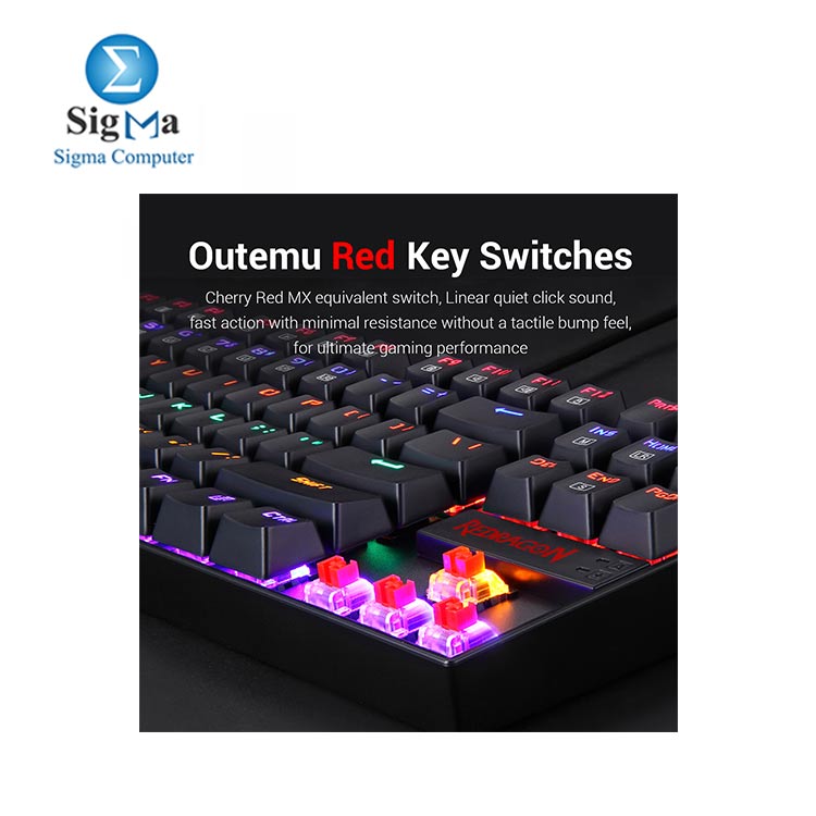 Redragon K552 Mechanical Gaming Keyboard LED Rainbow Backlit Wired Keyboard with Red Switches