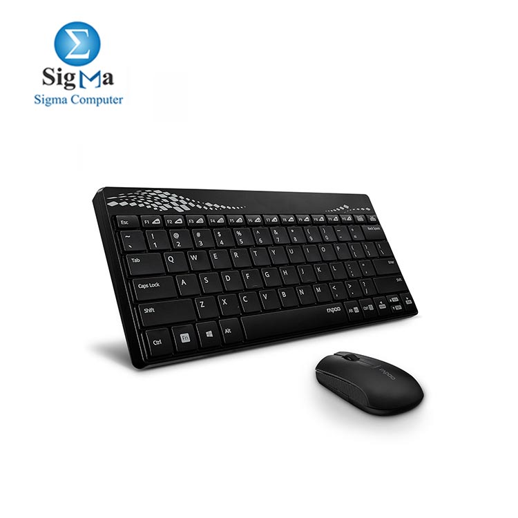 RAPOO 8000 Black Wireless Mouse & Keyboard Combo