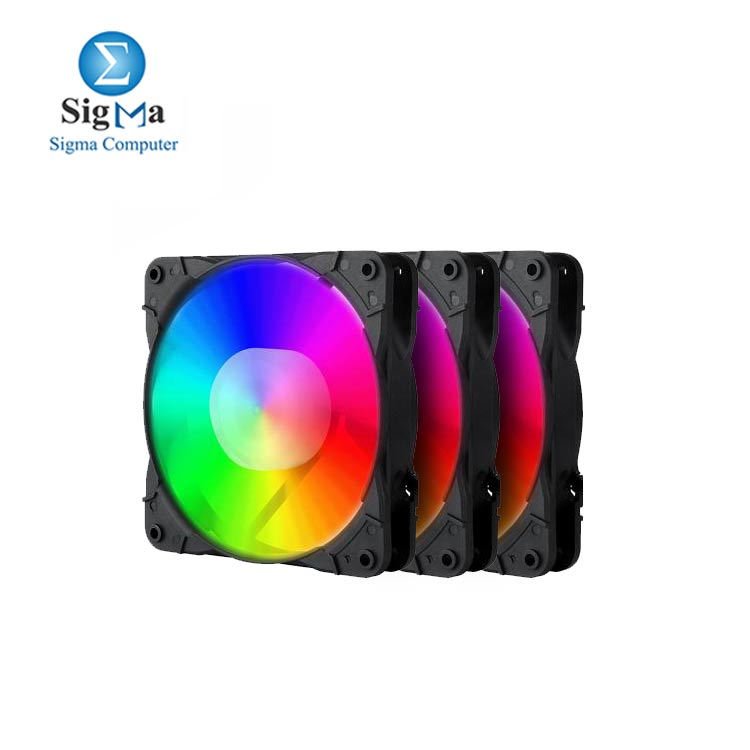 Redragon GC-F007 Computer Case 3x 120mm PC Cooling Fan  RGB LED Quiet High Airflow Adjustable Color LED Fan
