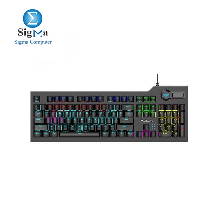 AULA F2063 Keyboard Gaming Multimedia Mechanical     RGB Macro Software Blue Switch