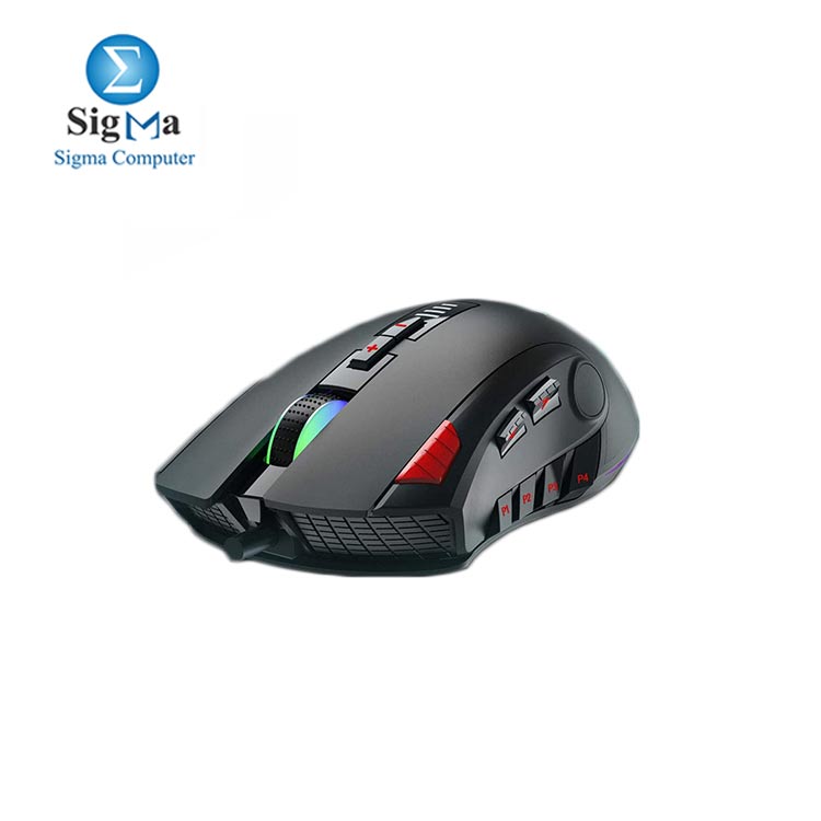 AULA H512 Wired Gaming Mouse with Side Buttons Programmable, 7 RGB DPI Weights Adjustable, Ergonomic Gamer 