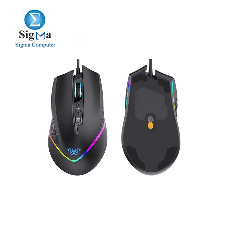  AULA F805 RGB Gaming Mouse Wired 6400DPI 7 Programmable Buttons Backlit Ergonomic Gamer Mouse