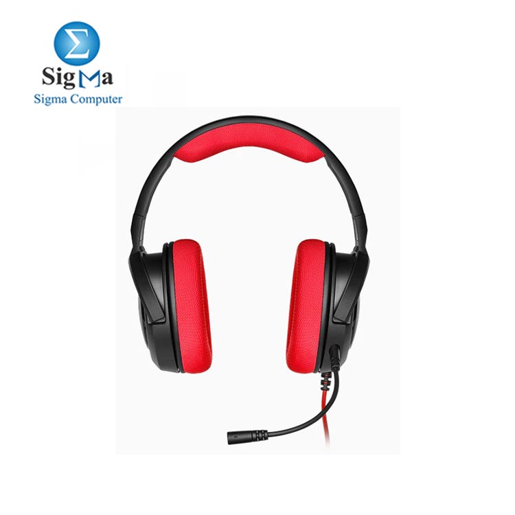 Corsair HS35 - Stereo Gaming Headset - Discord Certified - Memory Foam Earcups     Red