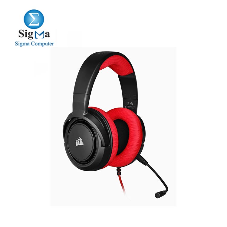 Corsair HS35 - Stereo Gaming Headset - Discord Certified - Memory Foam Earcups     Red