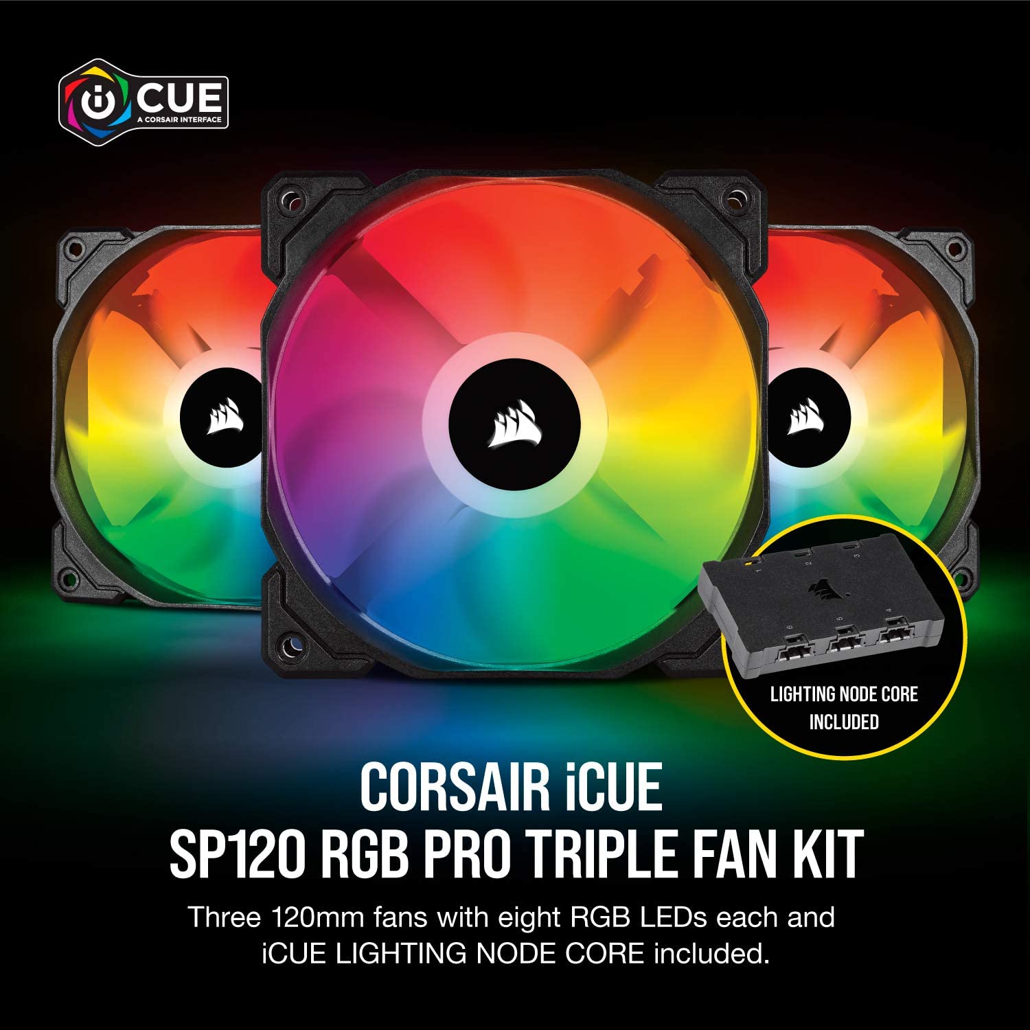 Corsair iCUE SP120 RGB Pro Performance 120mm Triple Fan Kit with Lighting