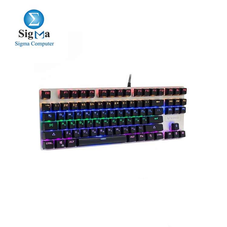 Rapoo VPro V500S Alloy TKL Mechanical Gaming Keyboard Blue Switch Multi-Color RAINBOW