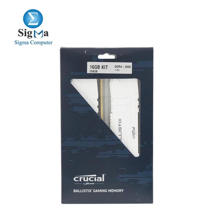 Crucial Ballistix 16GB Kit (2 x 8GB) DDR4-3600 Desktop Gaming Memory (White)