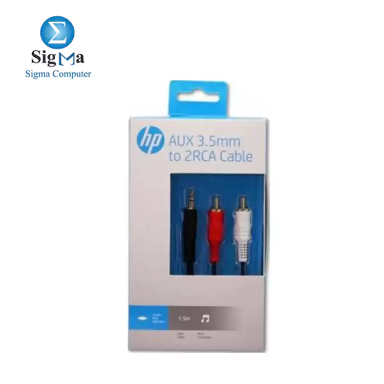 HP AUX 3.5mm to 2RcA cable 1.5m Black color