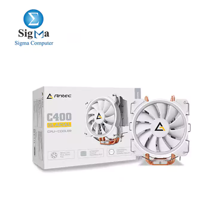 Antec CPU Cooler, C400 Glacial 120mm Pure White LED