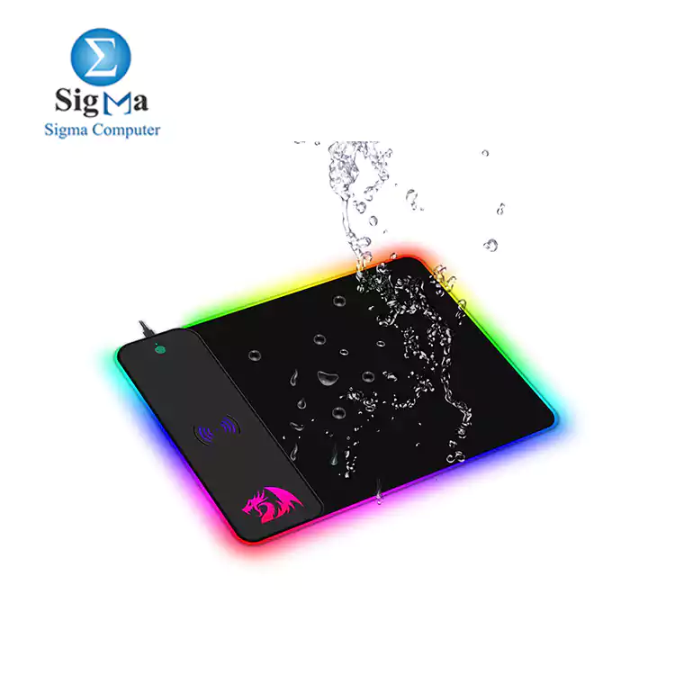 Redragon P028 CRATER RGB Gaming Mouse Pad And Fast QI 10W Wireless Charging – Size  400 x 300 x 9 mm