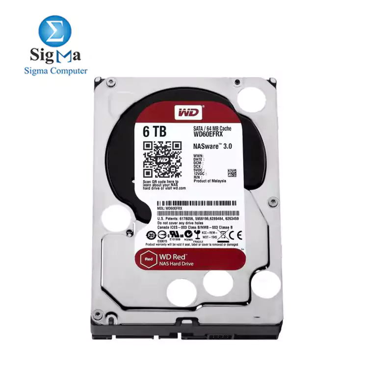 WD Red 6TB NAS Hard Disk Drive - 5400 RPM Class SATA 6Gb s 64MB Cache 3.5 Inch  WD60EFRX