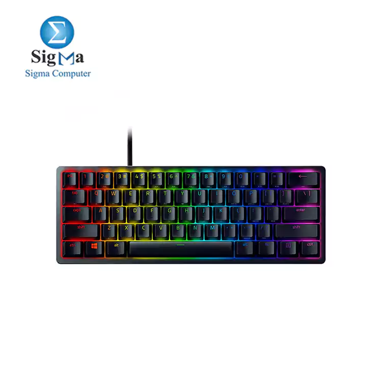 Razer Huntsman Mini - Clicky Optical Switch - US  60  Gaming Keyboard Optical Switch Purple - Black