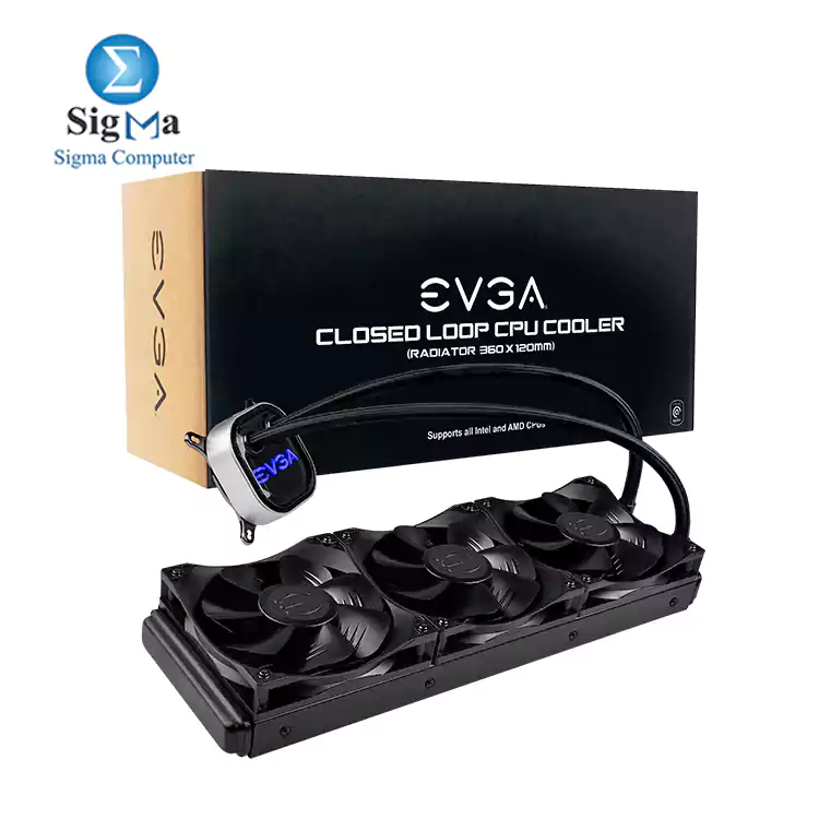 EVGA CLC 360mm All-In-One RGB LED CPU Liquid Cooler, 3x FX12 120mm PWM Fans 