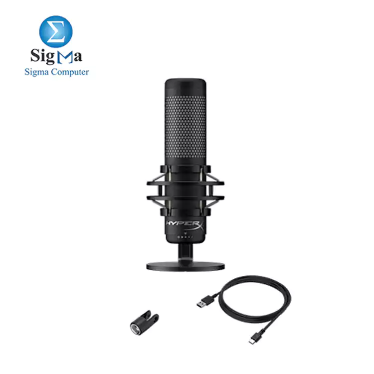HyperX QuadCast S RGB USB Condenser Microphone for PC  PS4  PS5 and Mac Anti-Vibration Support