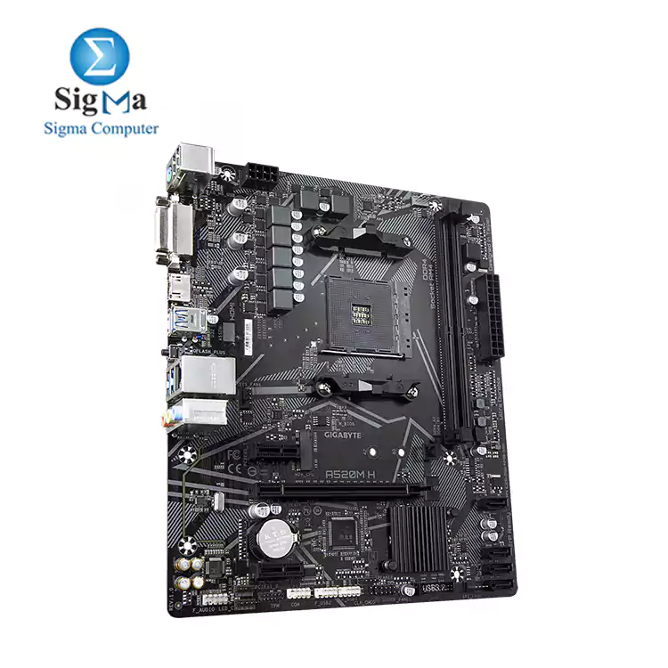 GIGABYTE MOTHERBOARD A520M H (rev. 1.x) Ultra Durable PCIe 3.0 x4 M.2, RGB FUSION 2.0, Smart Fan 5, Q-Flash Plus