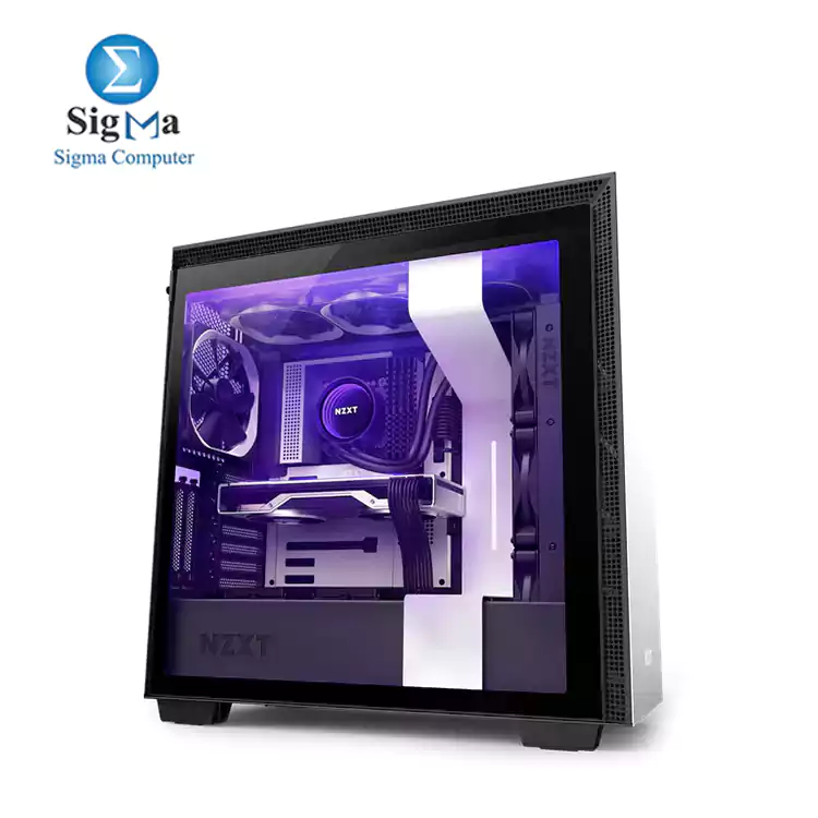 NZXT H710i FULL SMART CONTROL CA-H710i-W1 ATX Mid Tower 3FANS 120mm- 1FAN 140mm Gaming Case - WHITE