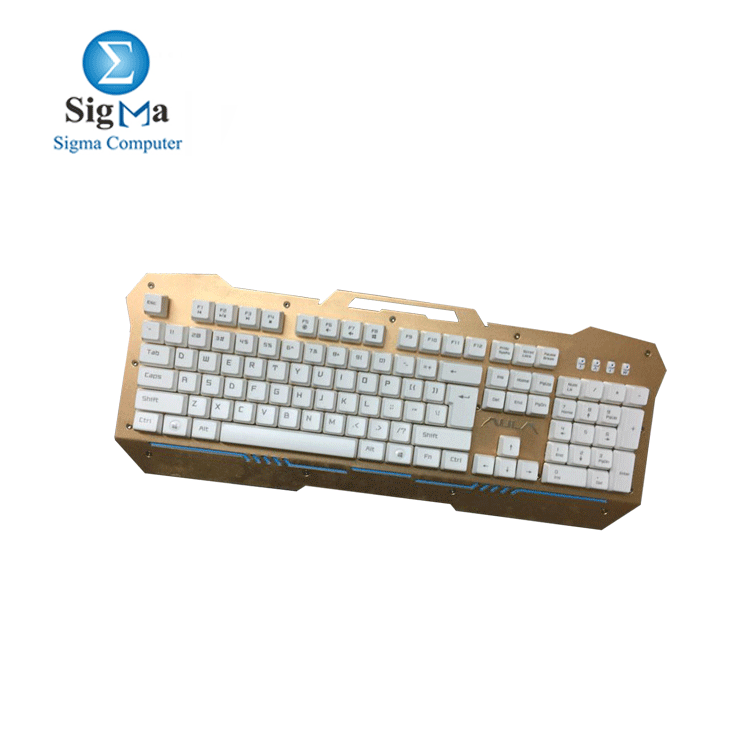 KEYBOARD AULA MECHANCAIL SI-2009 GOLD WHITE WITHOUT LIGHT Blue Switch
