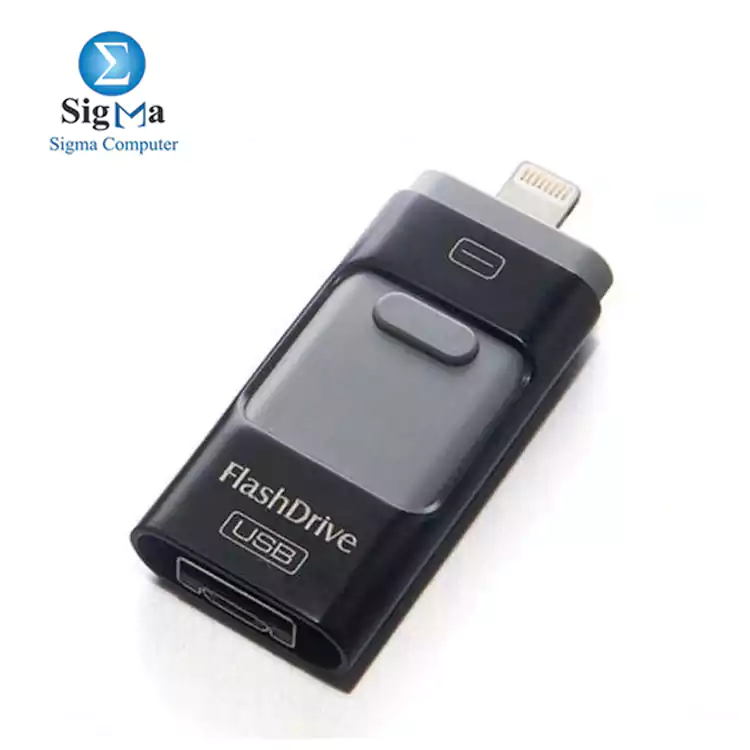 flash Drive Dual Storage for iOS and PC - 101830  Black  64 GB USB