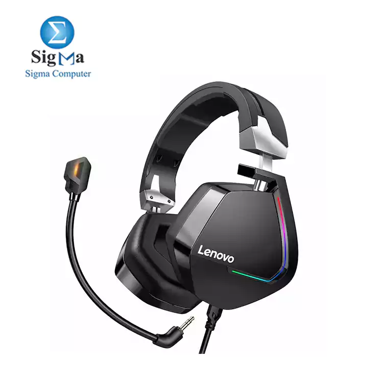 Lenovo H402 Gaming Headphone USB 7.1 Surround Sound Deep Bass RGB Colorful Headset Light with Mic for Laptop Gamer - 3.5 m USB