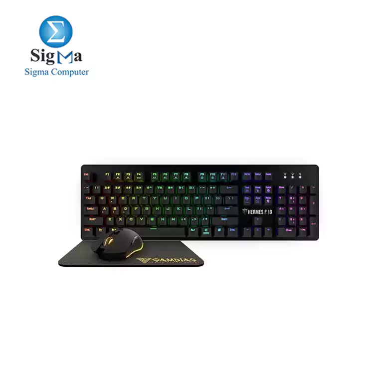 Gamdias Hermes P1B Gaming Keyboard  Mouse  Mouse Pad Combo BLUE SWITCH