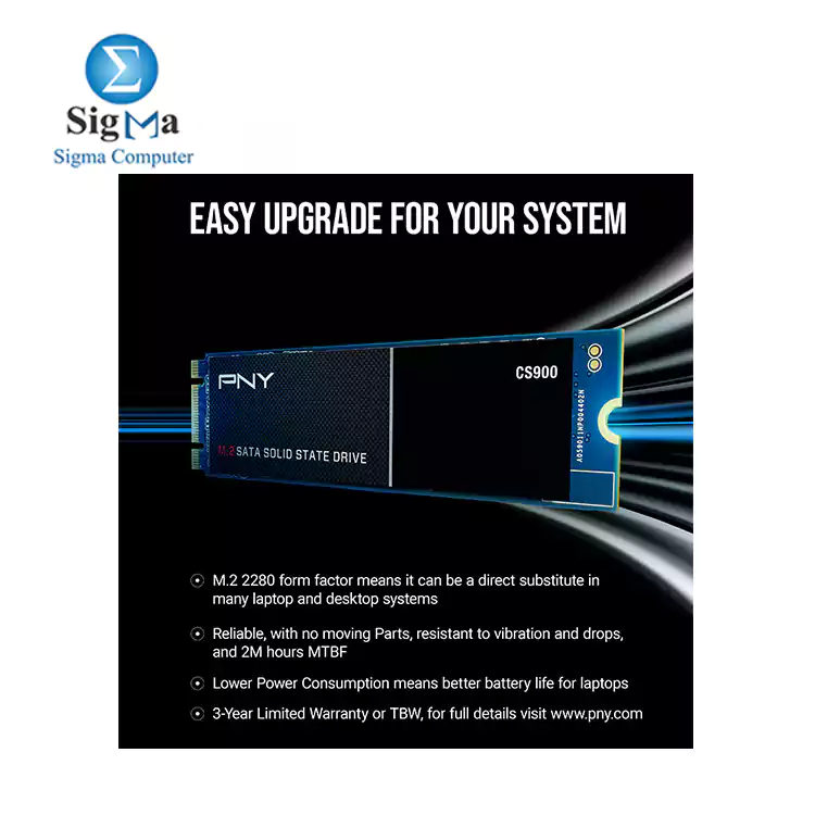 PNY CS900 500GB M.2 SATA III Internal Solid State Drive  SSD  -  M280CS900-500-RB    