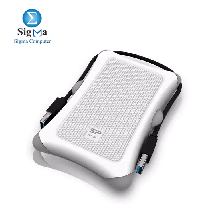 Silicon Power 2 TB External Portable Hard Drive Rugged Armor A30 Shockproof 2.5-Inch USB 3.0 ,White