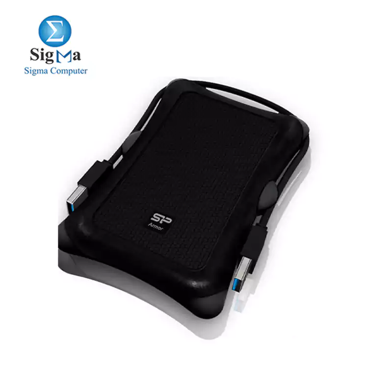 Silicon Power 2TB Rugged Portable External Hard Drive Armor A30  Shockproof USB 3.0   Black