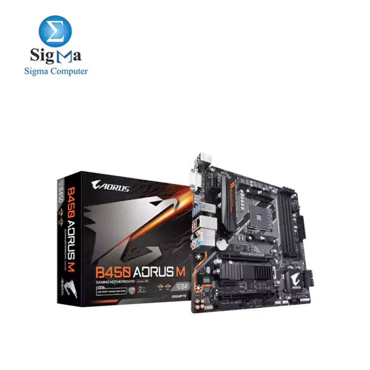 GIGABYTE AMD B450 AORUS Motherboard with Hybrid Digital PWM  M.2 with Thermal Guard  GIGABYTE Gaming LAN with 25KV ESD Protection  Anti-sulfur Design  CEC 2019 ready  RGB FUSION 2.0
