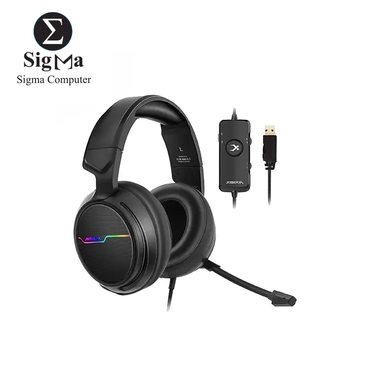 XIBERIA V20 Gaming Headset with USB Port and 7.1 Surround Sound  LED Light  Mic and Soft Earmuffs Gaming Headphone for PC Laptop Desktop