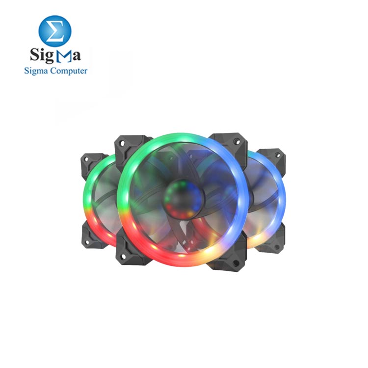 Redragon GC-F008 Computer Case 3 x 120mm PC Cooling Fan  RGB LED Quiet High Airflow Adjustable Color LED Fan