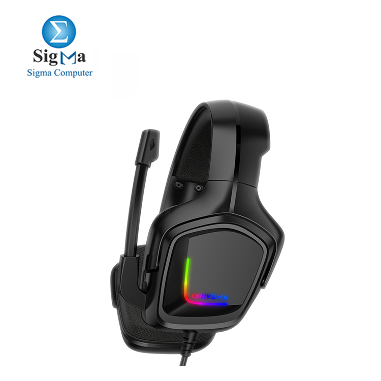 ONIKUMA K20 RGB Light Gaming Headset HD Stereo 3.5mm Audio with Mic for PS4 Xbox One Switch - Black