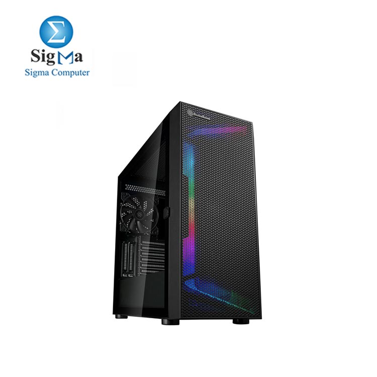  Silver Stone SETA H1 Mid-tower case with perforated mesh front panel  steel chassis and ARGB lighting 4FAN