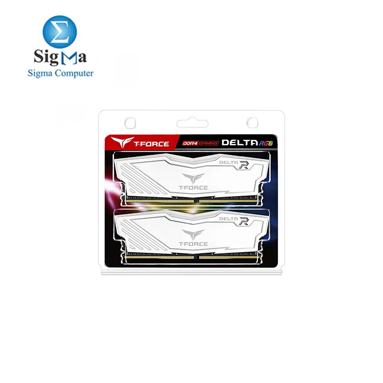 TEAMGROUP T-Force Delta RGB DDR4 32GB (2x16GB) 3200MHz (PC4-25600) CL16 Desktop Memory White