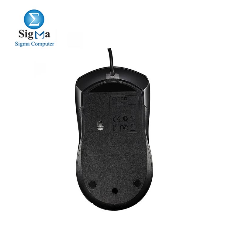  Rapoo N1200 Wired Optical Mouse silent  - Black