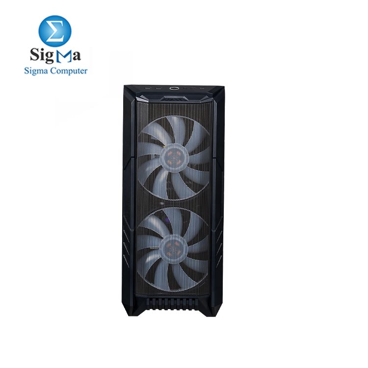 CASE-COOLER MASTER-HAF500 PC Case: Mid-Tower, 2 x 200mm Pre-Installed ARGB Fans for High-Volume Airflow, Rotatable 120mm GPU Fan, Versatile Cooling Options, Tempered Glass Side Panel, Removeable Top