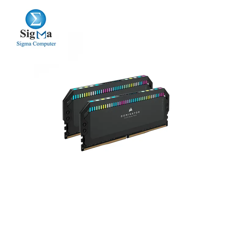 CORSAIR DOMINATOR® PLATINUM RGB 32GB (2x16GB) DDR5 DRAM 6400MHz C32 Memory Kit — Black